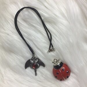 Dragon pendant, corded leather, 18” necklace, EUC.